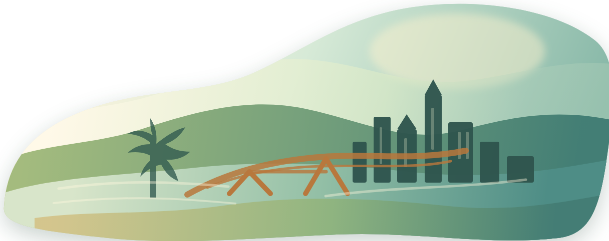 Austin skyline and lake landscape